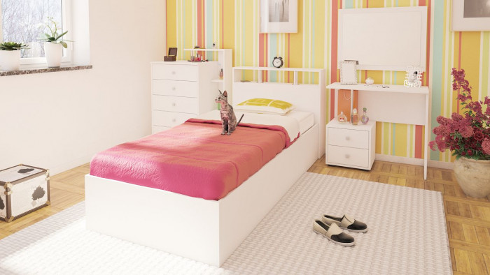 Камелия Комод, цвет белый, ШхГхВ 80х46,8х107,6 см., НЕ универсальная сборка