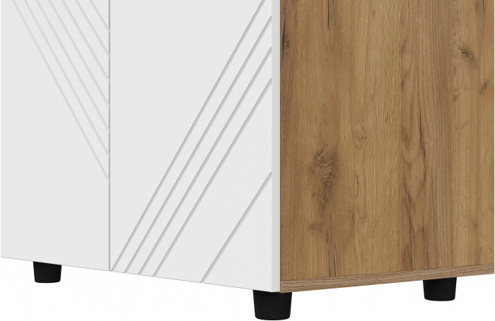 Шкаф двухстворчатый Байкал, Дуб Золотой, Белый матовый