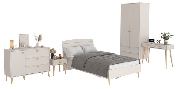 Афина Спальня 25-1200, цвет кашемир серый, сп.м. 1200х2000 мм., б/м, основание есть - фанера