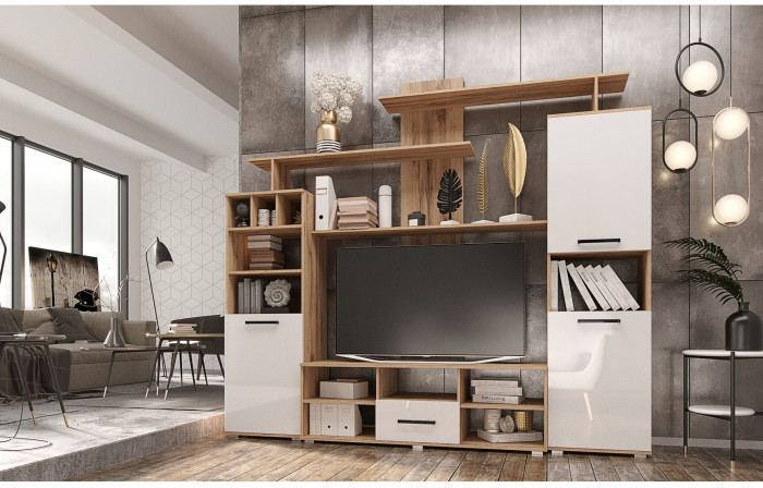 Гостиная Мини 2 (Дуб крафт/ Графит)