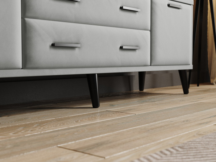 Тумба ТВ интерьерная 1,6 Пай светло-серый/мдф холст белый