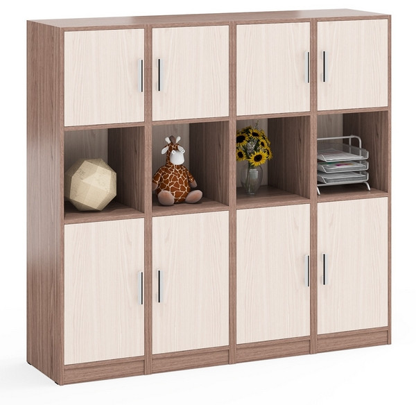 Четыре Пенала С-МД-СК9П к компьютерному столу С-МД-СК9, цвет ясень шимо светлый/ясень шимо тёмный, ШхГхВ 172х45х160 см., универсальная сборка