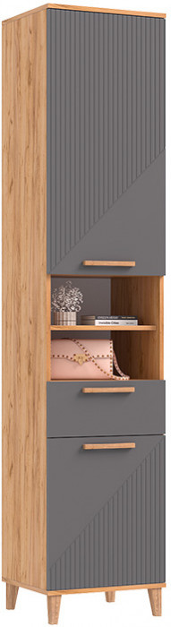 Пенал открытый Ирис, Крафт золотой/Браш графит