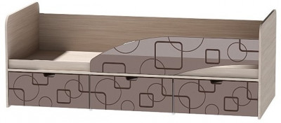 Детская кровать Бриз-3 80х190, квадрат (Шоколад/Ясень шимо светлый/правый)