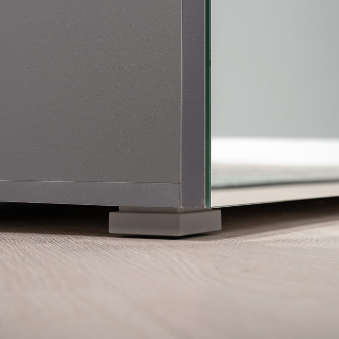 Октава 13.338 Шкаф для одежды + 13.338 Шкаф, цвет серый графит/дуб крафт золотой/фасады МДФ серый графит и зеркало, ШхГхВ 128,8х35,3х197,6 см.