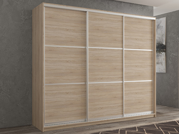 Шкаф-купе Кааппи 4 Сонома Светлый 240х45х230 см