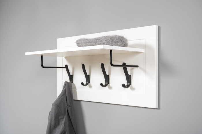 Остин 16.121 Тумба для обуви + 15.12 Вешалка, цвет белый шагрень/дуб крафт золотой, ШхГхВ 80х41,6х210 см.