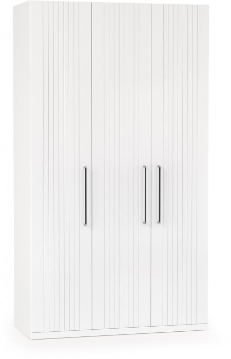 Валенсия Спальня 13.12 Шкаф комбинированный, цвет ЛДСП белый шагрень/МДФ белый шагрень, ШхГхВ 126х54,1х225,3 см., универсальная сборка, зеркало внутри