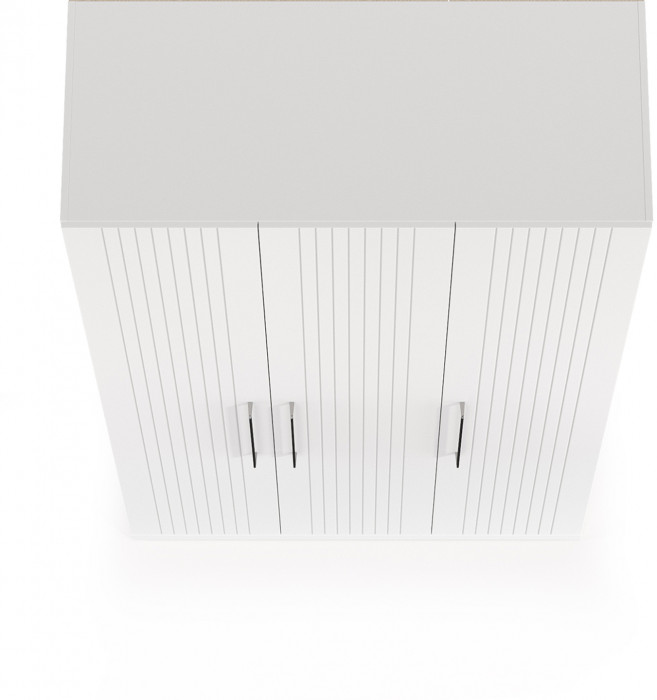 Валенсия Спальня 13.12 Шкаф комбинированный, цвет ЛДСП белый шагрень/МДФ белый шагрень, ШхГхВ 126х54,1х225,3 см., универсальная сборка, зеркало внутри