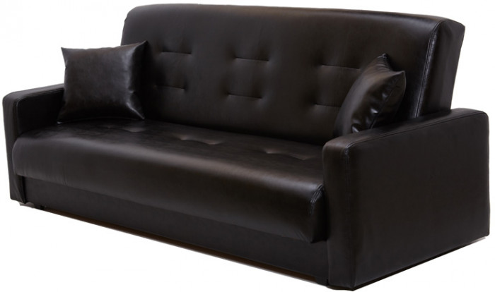 Диван-книжка Аккорд 120х190, экокожа черный