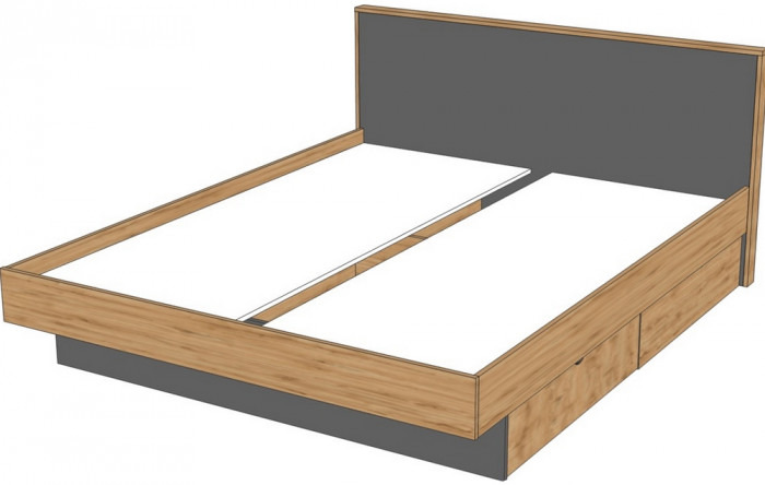 Модульная спальная комната "Мишель" - Дуб наварра/Антрацит