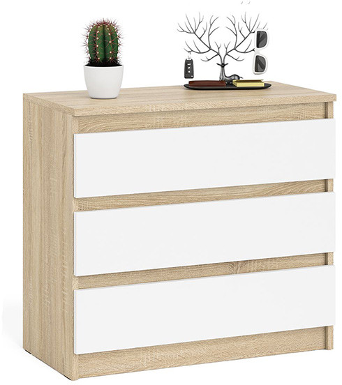 Мори Комод МК800.1, цвет дуб сонома/белый, ШхГхВ 80,4х41х73 см.