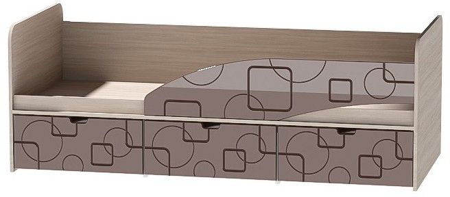 Детская кровать Бриз-3 80х190, квадрат (Ирис/Белый/левый)