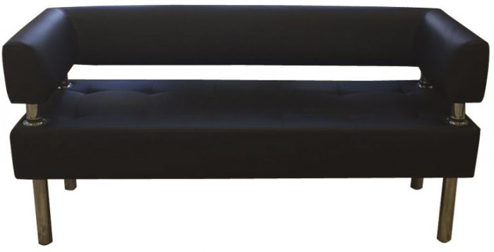 Диван Бизнес 100, экокожа, черный