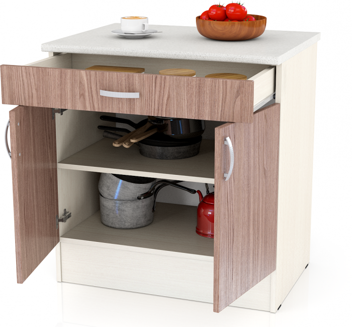 Кухня Мери ШН1Я800 Стол с 1 ящиком 80 см., дуб/ясень шимо тёмный