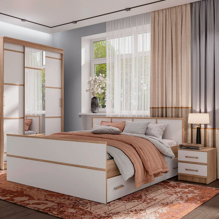 "Сакура" тумбы (2 шт) (400х450х410) дуб сонома/белый