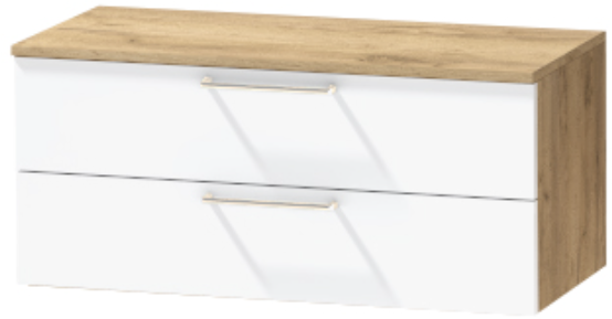 Тумба-5 прикроватная подвесная "Иннэс-7", Крафт золотой/Белый