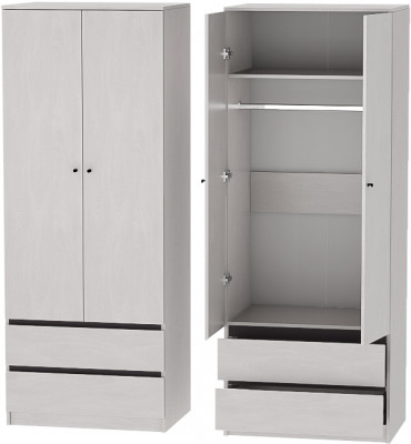 Кэт-1 Шкаф 2-х ств., Ясень анкор светлый/Графит