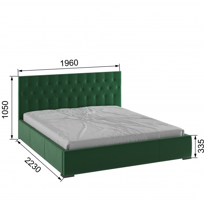 Октавия Кровать интерьерная 180 изумруд ромб, ортопед