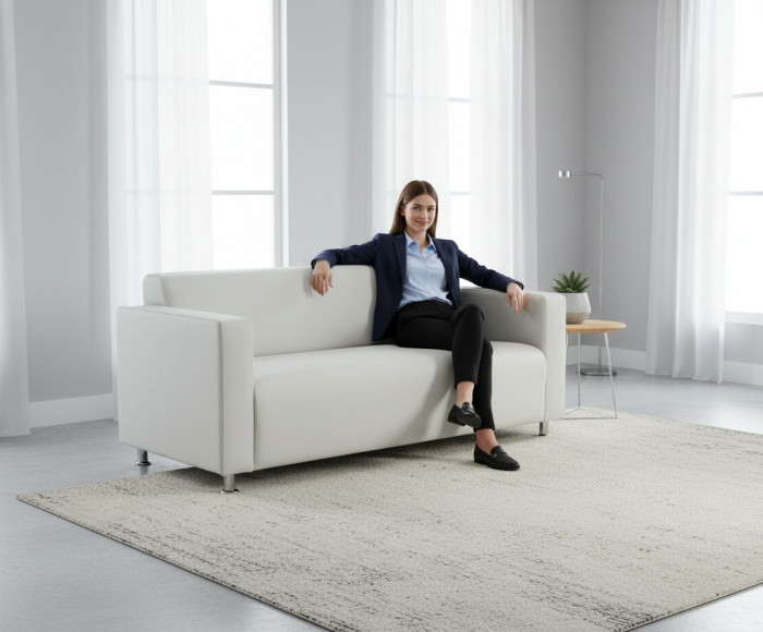 Диван прямой Томи, 160х78х75 см, экокожа белый