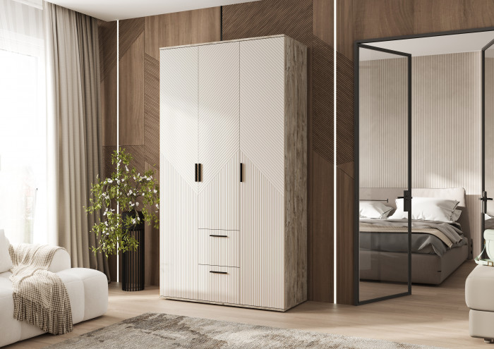 Сильвия Шкаф 3-х створчатый 1200, Кашемир/Дуб Юкон