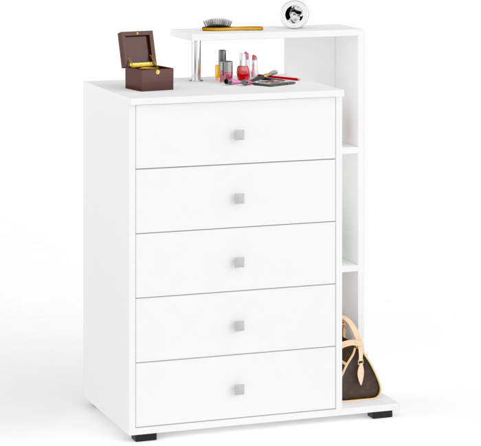 Камелия Комод, цвет белый, ШхГхВ 80х46,8х107,6 см., НЕ универсальная сборка