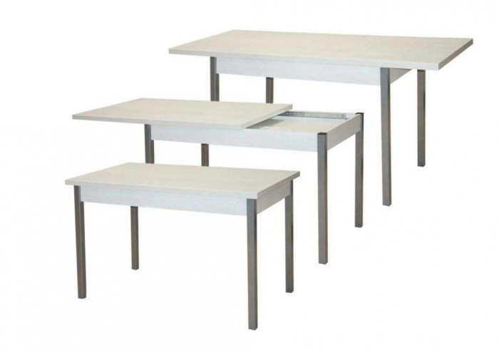 Стол обеденный Бродвей Бетон белый / металлик