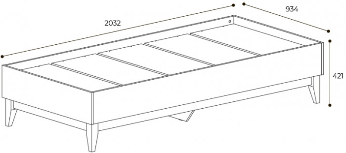 Кровать 90х200 с проложками Скандика