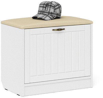 Прихожая П-6 Тумба, цвет белая шагрень/фасады МДФ белое дерево фрезеровка прованс, ШхГхВ 60х35х50 см.