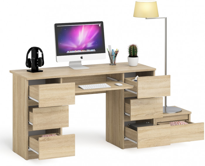 Мори Стол компьютерный МС-2 + Тумба ТМП400.1, цвет дуб сонома, ШхГхВ 175,8х50х76,6 см., универсальная сборка