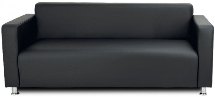 Диван прямой Томи, 200х78х75 см, экокожа, черный