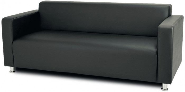 Диван прямой Томи, 200х78х75 см, экокожа, черный