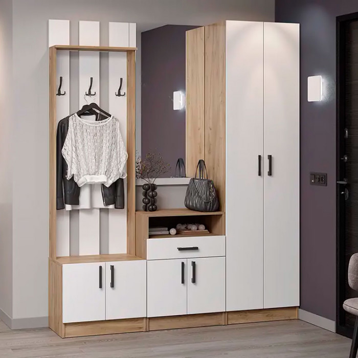 мс для прихожей Вега ТБ-1 дуб крафт золотой/белый