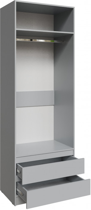 Шкаф Мадрид (0,8) с 2 ящ. без ручек с зеркалом, Камень серый