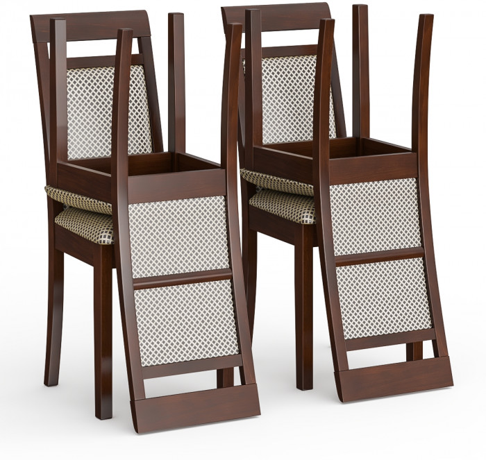 Четыре стула Мебель--24 Гольф-12 разборных, цвет орех, обивка ткань руми 812/8, ШхГхВ 40х40х100 см., от пола до верха сид. 47 см (мягк. спинка)