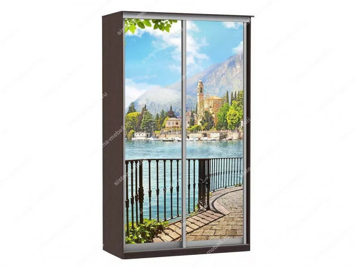 Шкаф купе Модерн 905х450 2-х дверный фотопечать №4 венге