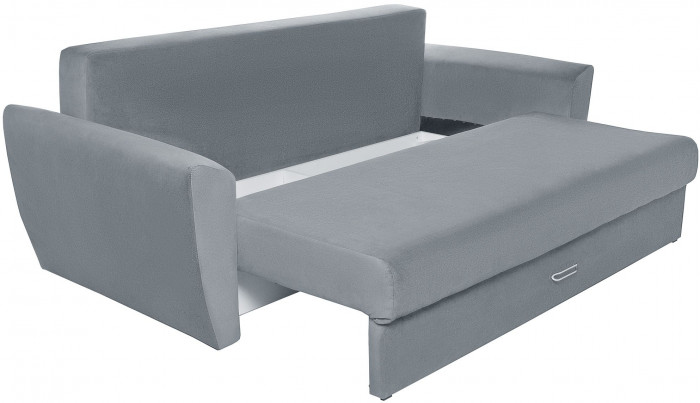 Диван-еврокнижка Амстердам Люкс, 160х195, пружинный блок, велюр серый