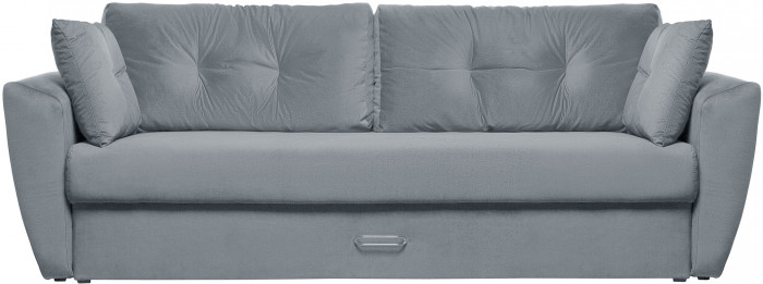 Диван-еврокнижка Амстердам Люкс, 160х195, пружинный блок, велюр серый