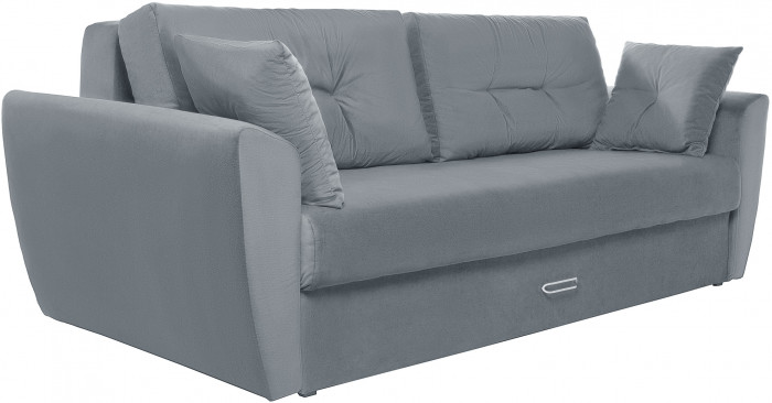 Диван-еврокнижка Амстердам Люкс, 160х195, пружинный блок, велюр серый