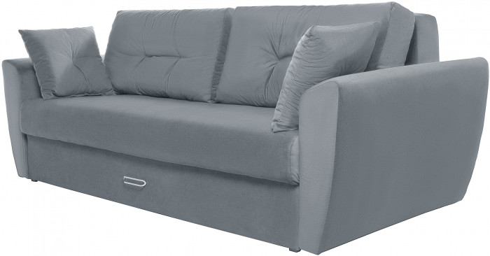 Диван-еврокнижка Амстердам Люкс, 160х195, пружинный блок, велюр серый