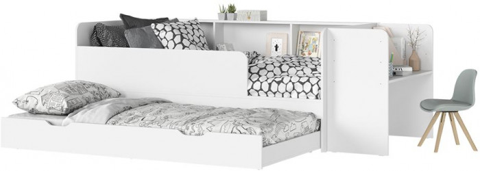 РУНА КР 01 Кровать универсальная Фасад БЕЛЫЙ/Корпус БЕЛЫЙ