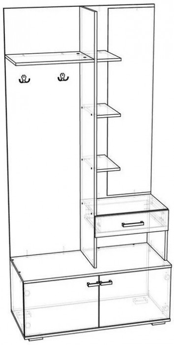 Модульная прихожая Инес, композиция 1, Венге/лоредо