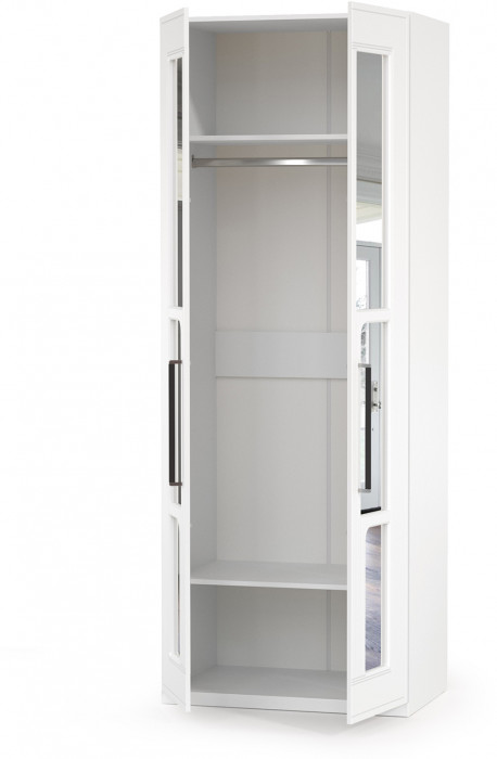 Валенсия Спальня 13.329 Шкаф для одежды, цвет ЛДСП белый шагрень/МДФ белый шагрень, ШхГхВ 84х54,2х225,3 см.