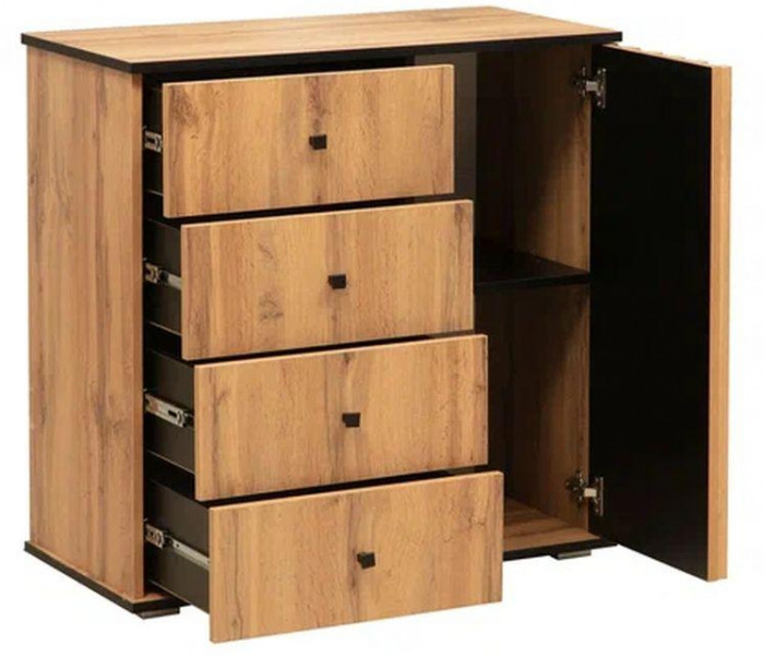 Комод Либерти 51.05 (опора h20) Дуб вотан/Черный