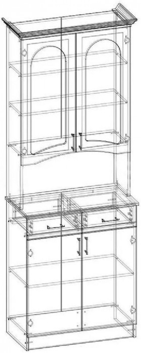 Буфет Констанция 2-х створчатый (Голубой)