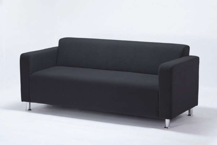 Диван прямой Томи, 200х78х75 см, велюр, черный