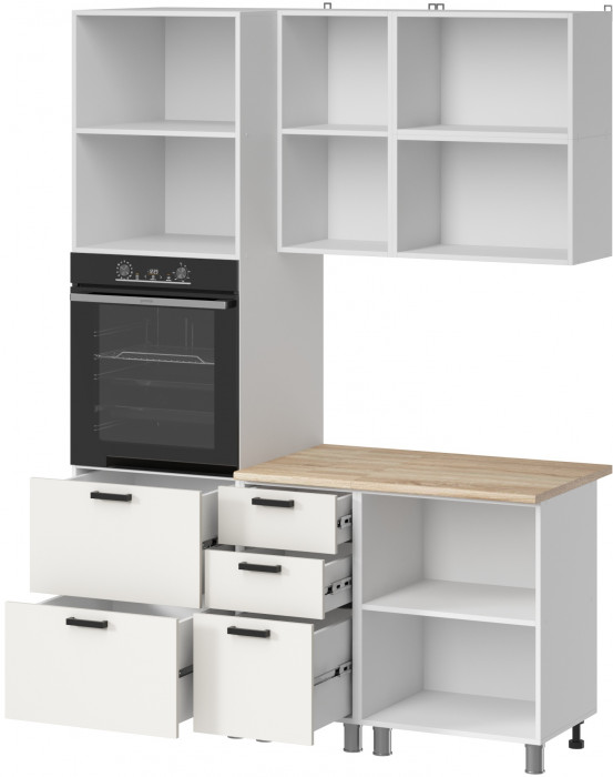 МК Аленушка 1,6м ПД 2 Лаванда Молочный,скоба черный,сонома