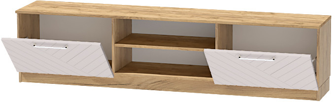 Тумба-2 под ТВ напольная "Иннэс-7", Крафт золотой/Грэй софт