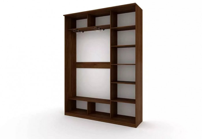 Шкаф купе Модерн 1776х450 3-х дверный 2-х секционный фотопечать №1 венге