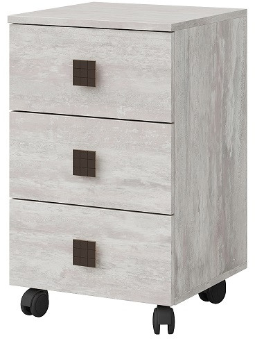 Тумба на колесиках с 3-мя ящиками "Лондон" - Ледяное дерево